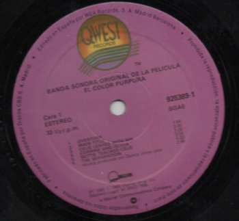 2LP Quincy Jones: Banda Sonora Original De La Pelicula El Color Purpura = The Color Purple