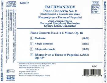 CD Sergei Vasilyevich Rachmaninoff: Piano Concerto No. 2 • Rhapsody On A Theme Of Paganini