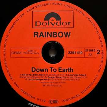 LP Rainbow: Down To Earth