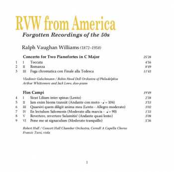 CD Ralph Vaughan Williams: RVW From America: Forgotten Recordings Of The 50s.