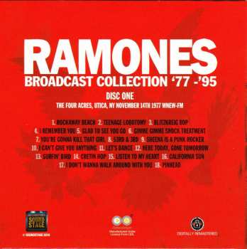 9CD/Set di cofanetti Ramones: Broadcast Collection '77-'95