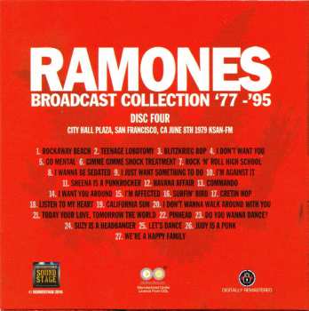 9CD/Set di cofanetti Ramones: Broadcast Collection '77-'95