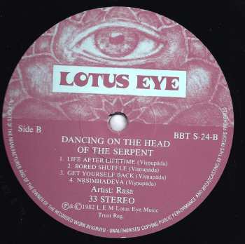 LP Rasa: Dancing On The Head Of The Serpent