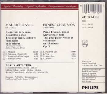 CD Maurice Ravel: Ravel: Piano Trio A Minor / Chausson: Piano Trio