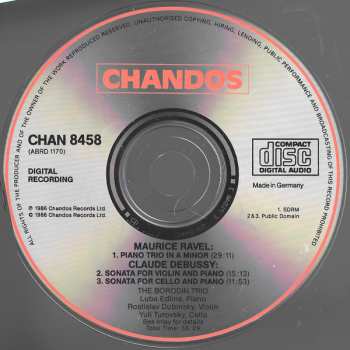 CD Claude Debussy: Piano Trio / Violin and Cello Sonatas