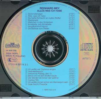 CD Reinhard Mey: Alles Was Ich Habe - Die 16 Großen Chansons