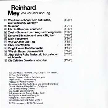 CD Reinhard Mey: Wie Vor Jahr Und Tag