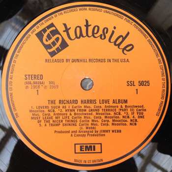 LP Richard Harris: The Richard Harris Love Album