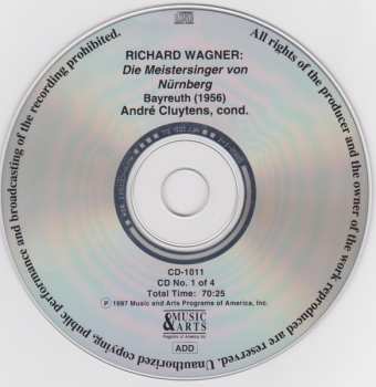 4CD/Set di cofanetti André Cluytens: Die Meistersinger Von Nürnberg - 1956 Bayreuth Festival (Live)