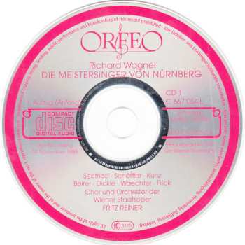 4CD Fritz Reiner: Die Meistersinger von Nürnberg, Live Recording, 14. November 1955