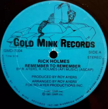 Rick Holmes: Remember To Remember