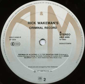 LP Rick Wakeman: Rick Wakeman's Criminal Record