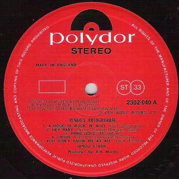 LP Ringo Starr: Ringo's Rotogravure