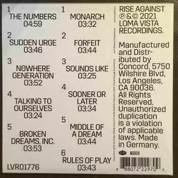 LP Rise Against: Nowhere Generation