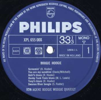 LP Rob Hoeke Boogie Woogie Quartet: Boogie Hoogie