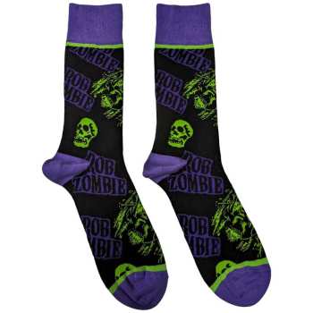 Merch Rob Zombie: Calzini alla caviglia Skull Face Green/purple