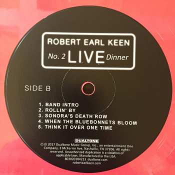 2LP Robert Earl Keen: No. 2 Live Dinner