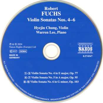 CD Robert Fuchs: Violin Sonatas Nos. 4–6