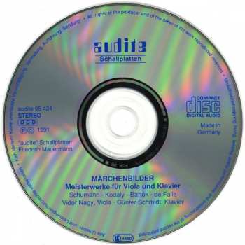 CD Robert Schumann: Märchenbilder (Meisterwerke Für Klavier Und Viola)