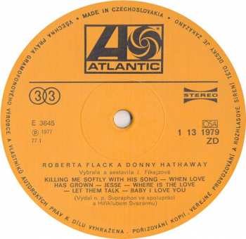 LP Donny Hathaway: Roberta Flack A Donny Hathaway