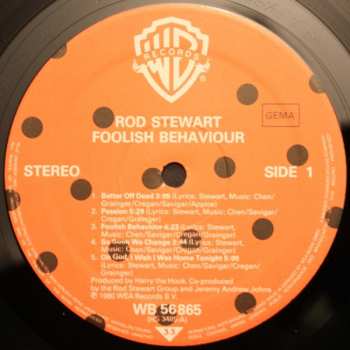 LP Rod Stewart: Foolish Behaviour (+ OBŘÍ PLAKÁT)