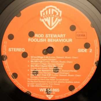 LP Rod Stewart: Foolish Behaviour (+ OBŘÍ PLAKÁT)
