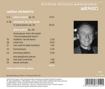 CD Родион Щедрин: Piano Sonata · Notebook For The Youth · Piano Pieces