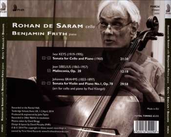 CD Johannes Brahms: Sonata For Cello & Piano: Malinconia, Op. 20: Violin Sonata No. 1, Op. 78