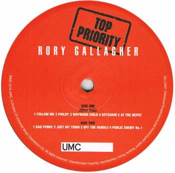 LP Rory Gallagher: Top Priority