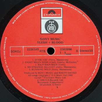 LP Roxy Music: Flesh + Blood