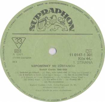 LP Rudolf Cortés: Vzpomínky Mi Zůstanou (1948-1958)