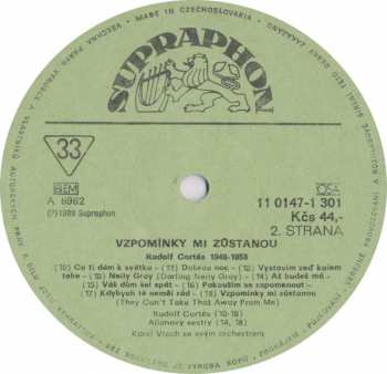 LP Rudolf Cortés: Vzpomínky Mi Zůstanou (1948-1958)
