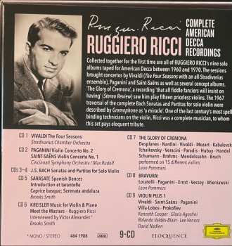 9CD/Set di cofanetti Ruggiero Ricci: Complete American Decca Recordings