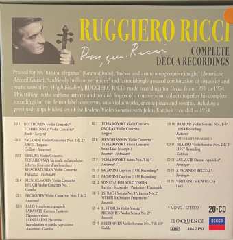 20CD/Set di cofanetti Ruggiero Ricci: The Complete Decca Recordings
