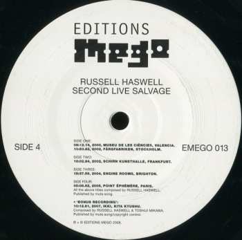 2LP Russell Haswell: Second Live Salvage