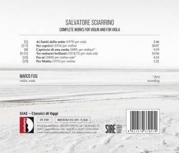 CD Salvatore Sciarrino: Complete Works For Violin And For Viola