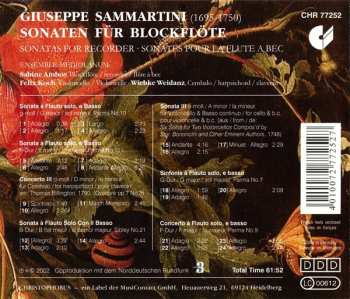 CD Giuseppe Sammartini: Sonaten Für Blockflöte · Sonatas For Recorder · Sonates Pour La Flûte À Bec 