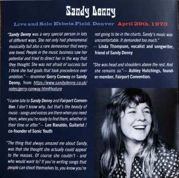 CD Sandy Denny: Live & Solo: Ebbets Field, Denver April 29th, 1973