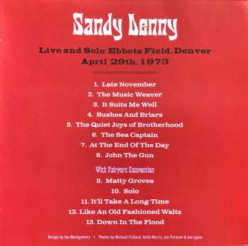 CD Sandy Denny: Live & Solo: Ebbets Field, Denver April 29th, 1973
