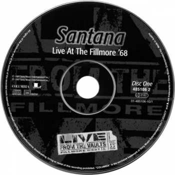 2CD Santana: Live At The Fillmore '68