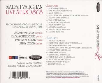 2CD Sarah Vaughan: Live At Rosy's