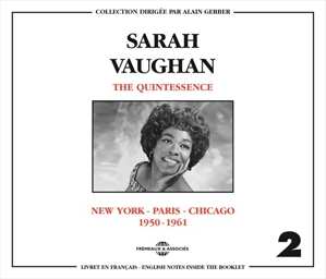 2CD Sarah Vaughan: The Quintessence Volume 2 New York-