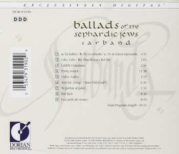 CD Sarband: Ballads Of The Sephardic Jews Sarband