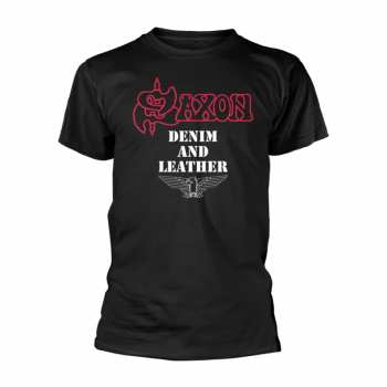 Merch Saxon: Maglietta Denim And Leather