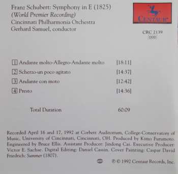 CD Franz Schubert: Symphony In E "1825" (World Premier Recording)