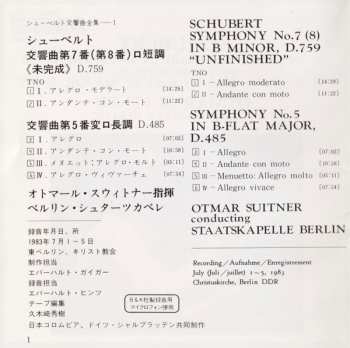 CD Franz Schubert: Symphony No.7 (No.8) In B Minor, D.759 "Unfinished" / Symphony No.5 In B-Flat Major, D.485