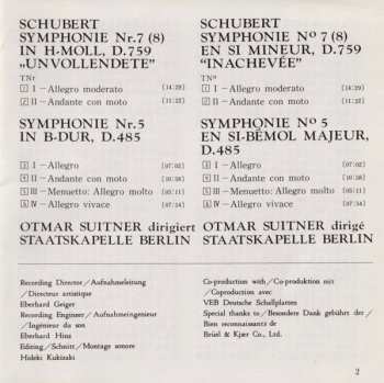 CD Franz Schubert: Symphony No.7 (No.8) In B Minor, D.759 "Unfinished" / Symphony No.5 In B-Flat Major, D.485