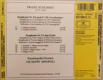 CD Franz Schubert: Symphonien (No. 8 "Unvollendete • Unfinished • Inachevée" & No. 9)