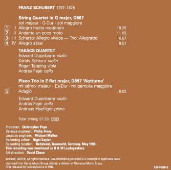CD Franz Schubert: String Quartet G Major D887 / Notturno D 897