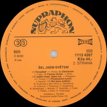 LP Various: Šel Jsem Světem (Písničky Pro Herce)